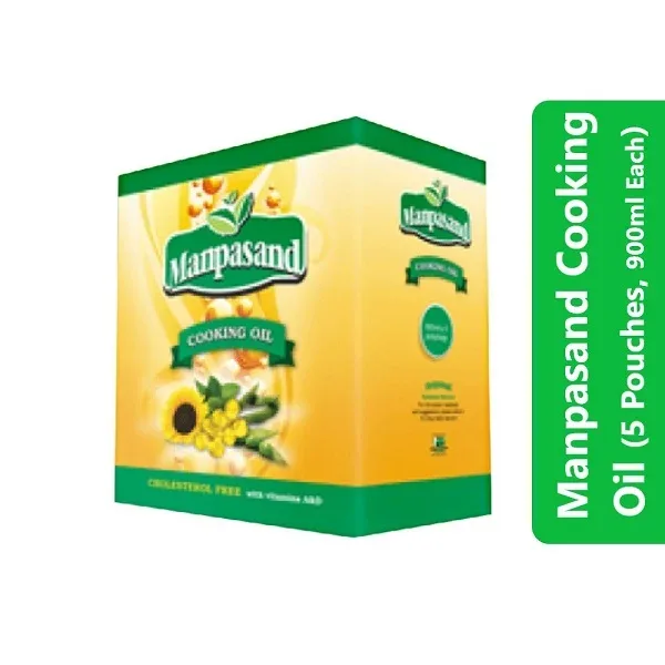 Manpasand Cooking Oil (5 Pouches, 900ml Each)