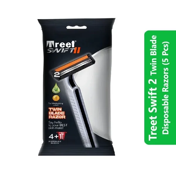 Treet Swift 2 Twin Blade Disposable Razors (5 Pcs)