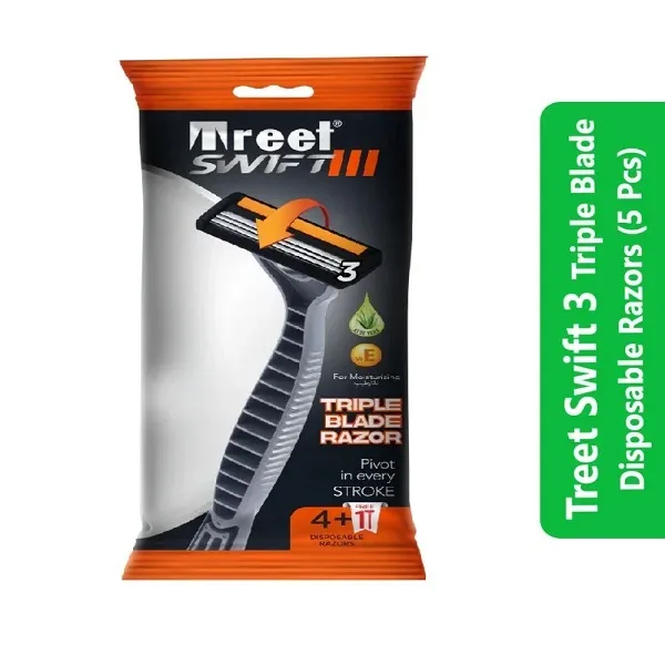 Treet Swift 3 Triple Blade Disposable Razors (5 Pcs)