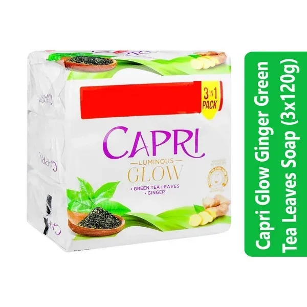 Capri Glow Ginger Green Tea Leaves Soap (3x120g)