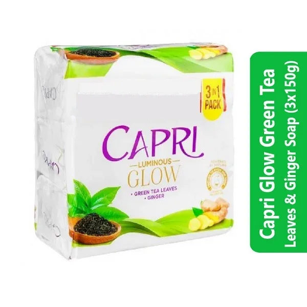 Capri Glow Green Tea Leaves & Ginger Soap (3x150g)