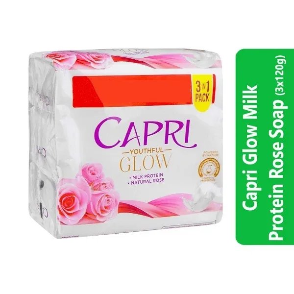 Capri Glow Milk Protein Rose Soap (3x120g)