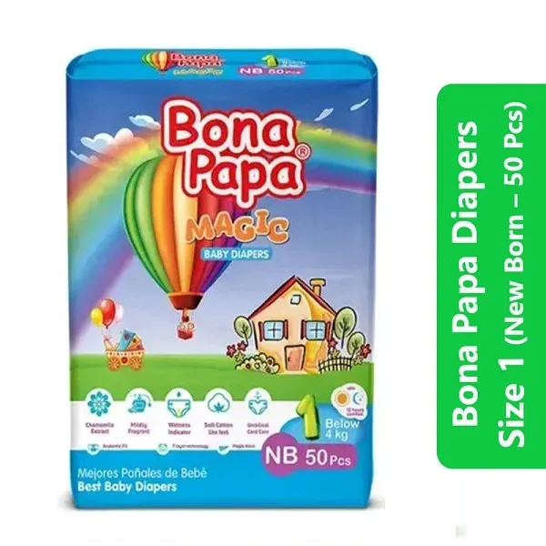 Bona Papa Diapers Size 1 (New Born – 50 Pcs)
