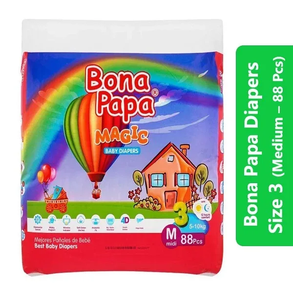 Bona Papa Diapers Size 3 (Medium – 88 Pcs)