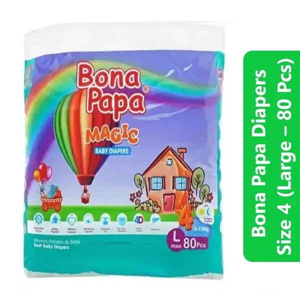 Bona Papa Diapers Size 4 (Large – 80 Pcs)