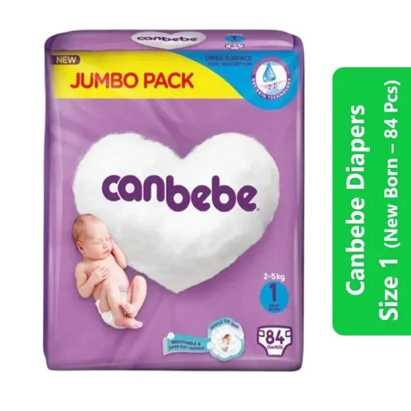 Canbebe Diapers Size 1 (New Born – 84 Pcs)