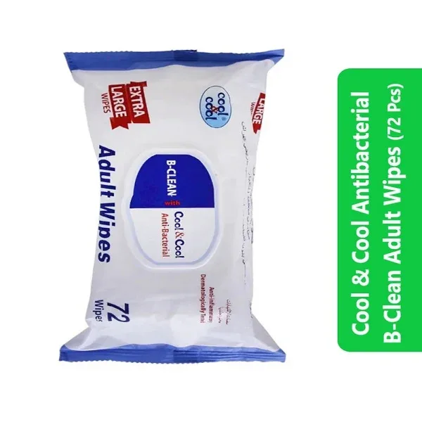 Cool & Cool Antibacterial B Clean Adult Wipes (72 Pcs)