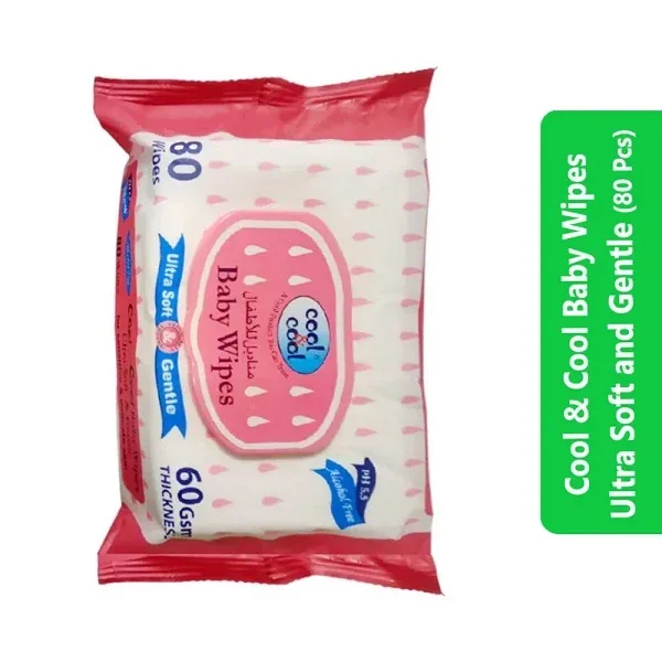 Cool & Cool Baby Wipes Ultra Soft and Gentle  (80 Pcs)