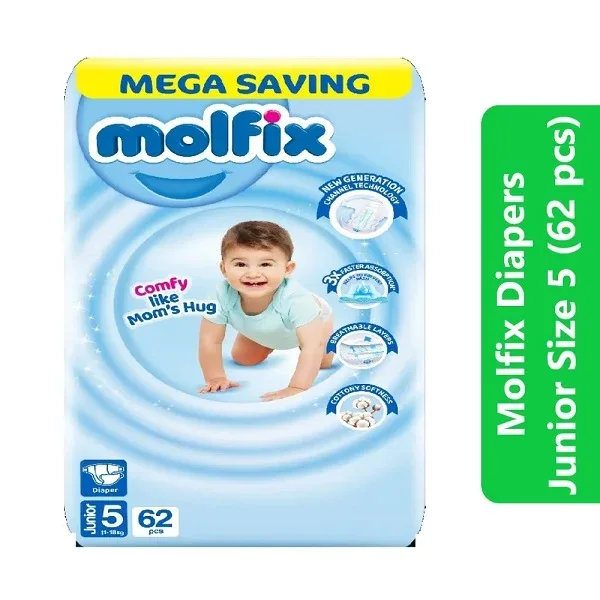 Molfix Diapers Size 5 (Junior – 62 pcs)