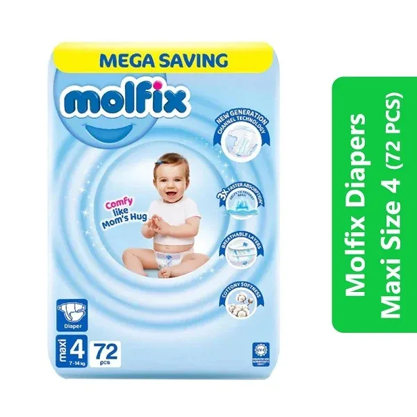 Molfix Diapers Size 4 (Maxi – 72 PCS)