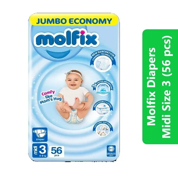 Molfix Diapers Size 3 (Midi – 56 pcs)