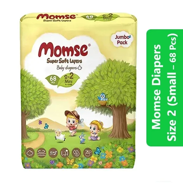 Momse Diapers Size 2 (Small – 68 Pcs)