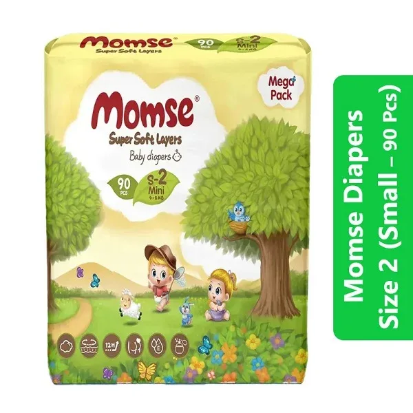 Momse Diapers Size 2 (Small – 90 Pcs)