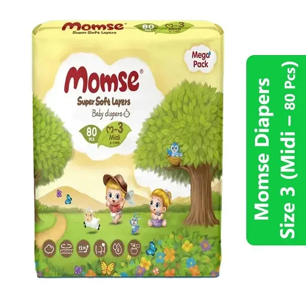 Momse Diapers Size 3 (Midi – 80 Pcs)