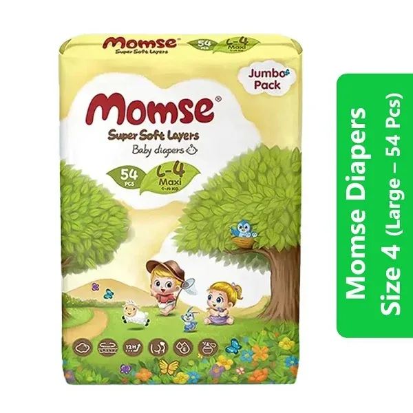 Momse Diapers Size 4 (Large – 54 Pcs)