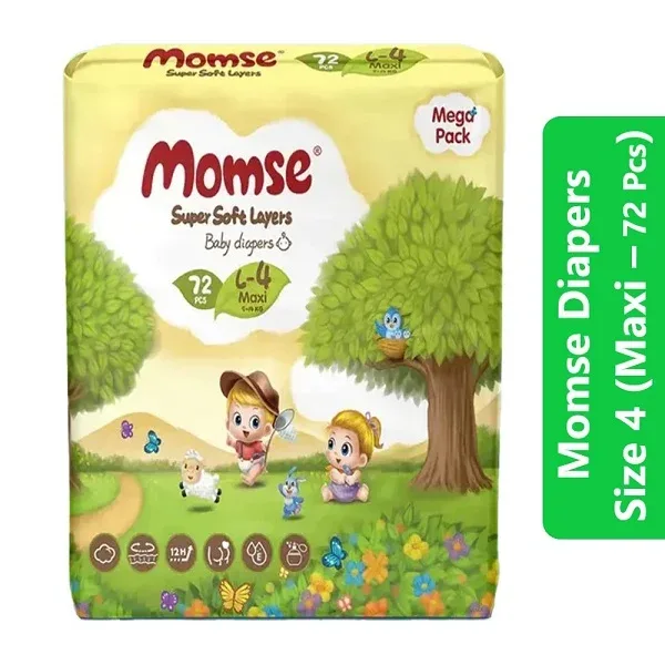 Momse Diapers Size 4 (Maxi – 72 Pcs)