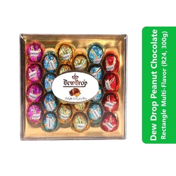 Dew Drop Peanut Chocolate Rectangle Multi-Flavor (R24, 300g) 1 Dew Drop Peanut Chocolate Rectangle Multi-Flavor (R24, 300g)