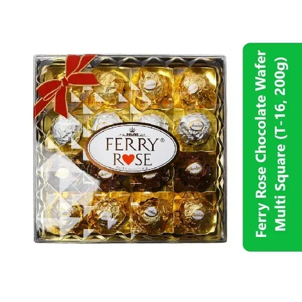 Ferry Rose Chocolate Wafer Multi Square (T-16, 200g) 3 Ferry Rose Chocolate Wafer Multi Square (T-16, 200g)