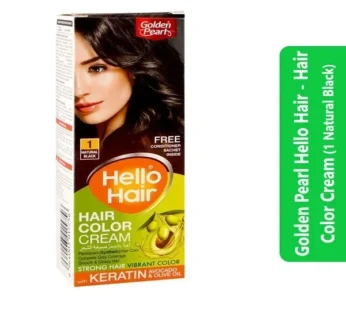Golden Pearl Hello Hair – Hair Color Cream, (1 Natural Black)