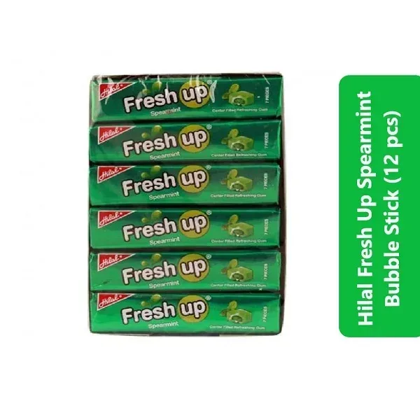 Hilal Fresh Up Spearmint Bubble Stick (12 pcs) 3 Hilal Fresh Up Spearmint Bubble Stick (12 pcs)