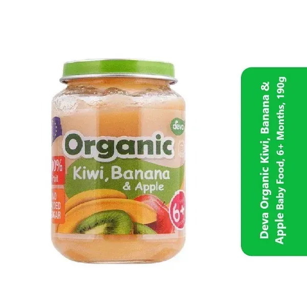 Deva Organic Kiwi, Banana and Apple Baby Food, 6+ Months, 190g 1 Deva Organic Kiwi, Banana and Apple Baby Food, 6+ Months, 190g