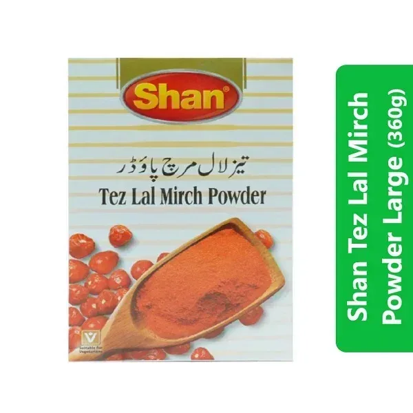 Shan Tez Lal Mirch Powder Large (360g) 3 Shan Tez Lal Mirch Powder Large (360g)
