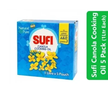 Sufi Canola Cooking Oil 5 Pack (1Ltr Each)