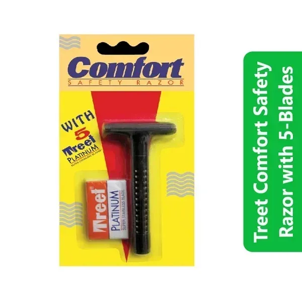 Treet Comfort Safety Razor with 5 - Blades 1 Treet Comfort Safety Razor with 5 - Blades