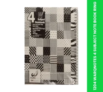 1204 WARQNOTES 4 SUBJECT NOTE BOOK RING