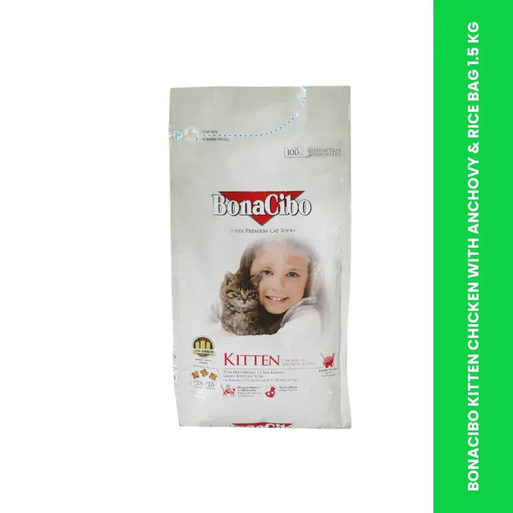 bonacibo kitten chicken with anchovy rice bag 1 5 kg themed