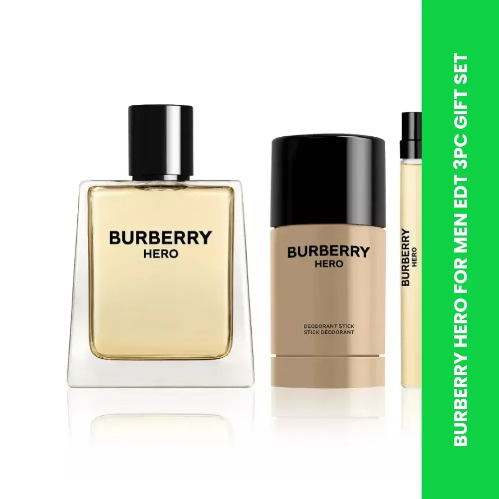burberry hero for men edt 3pc gift set themed