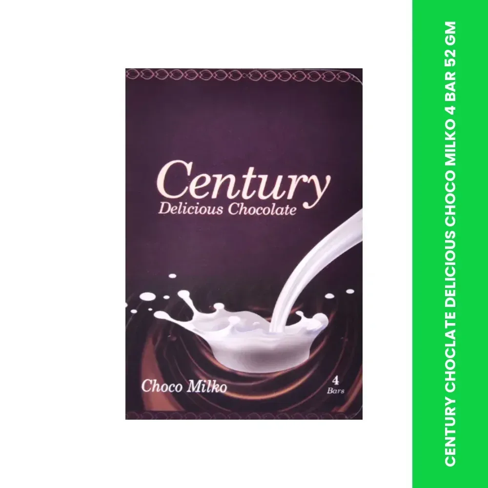 century choclate delicious choco milko 4 bar 52 gm themed