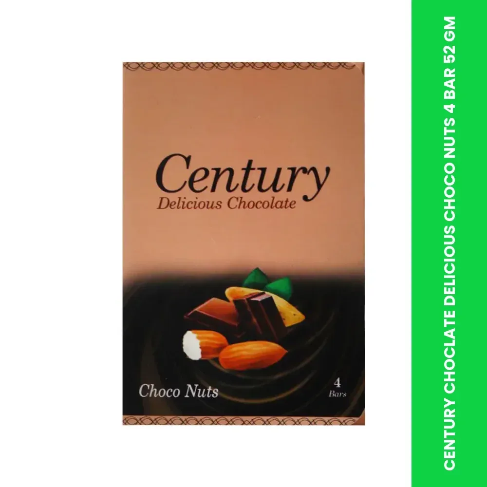 century choclate delicious choco nuts 4 bar 52 gm themed