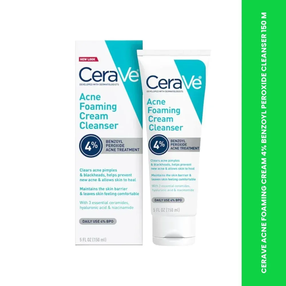 cerave acne foaming cream 4 benzoyl peroxide cleanser 150 m themed