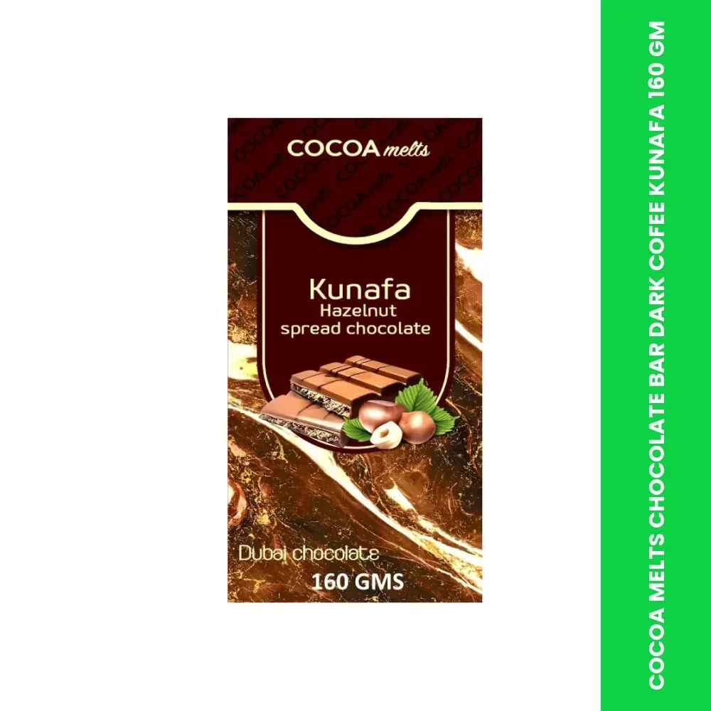 COCOA MELTS CHOCOLATE BAR DARK COFEE KUNAFA 160 GM 3 COCOA MELTS CHOCOLATE BAR DARK COFEE KUNAFA 160 GM