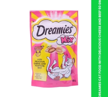 DREAMIES CAT FOOD WITH DELICIOUS CHEESE AND BEEF 60 GM