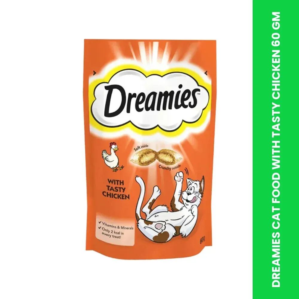 DREAMIES CAT FOOD WITH TASTY CHICKEN 60 GM 2 DREAMIES CAT FOOD WITH TASTY CHICKEN 60 GM