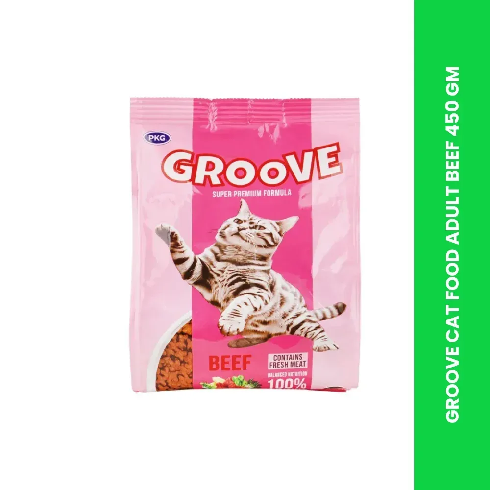 GROOVE CAT FOOD ADULT BEEF 450 GM 3 GROOVE CAT FOOD ADULT BEEF 450 GM