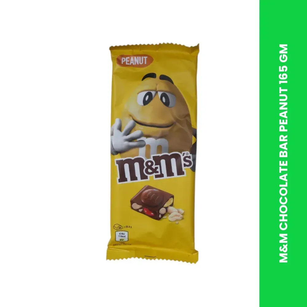 m m chocolate bar peanut 165 gm themed
