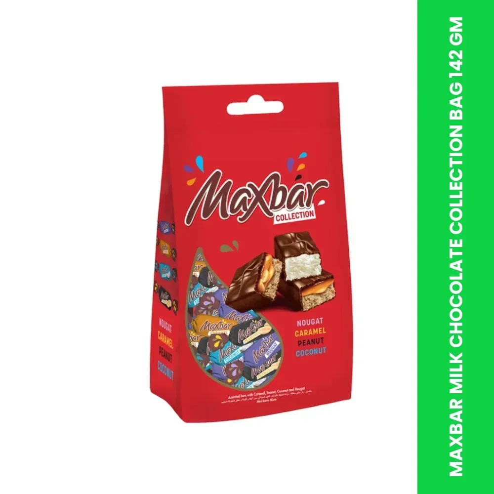 maxbar milk chocolate collection bag 142 gm themed