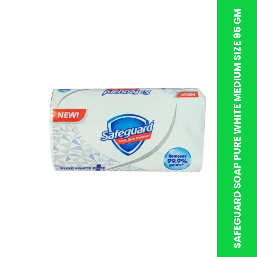 safeguard soap pure white medium size 95 gm themed
