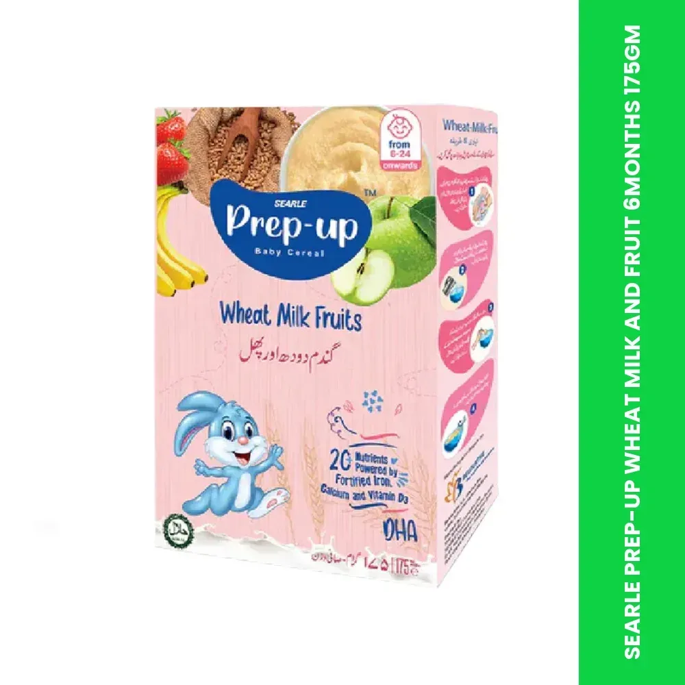 searle prep up wheat milk and fruit 6months 175gm themed