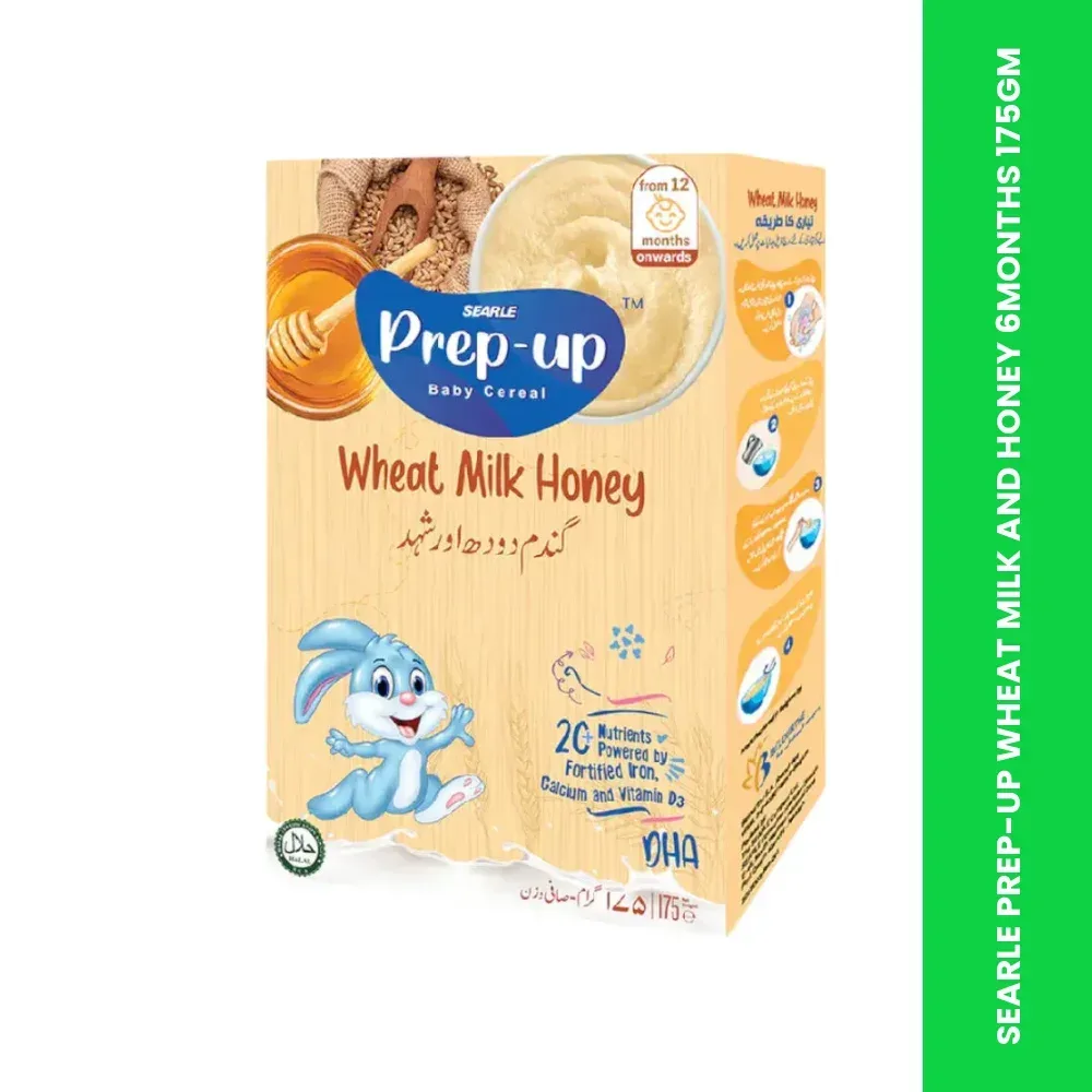 searle prep up wheat milk and honey 6months 175gm themed