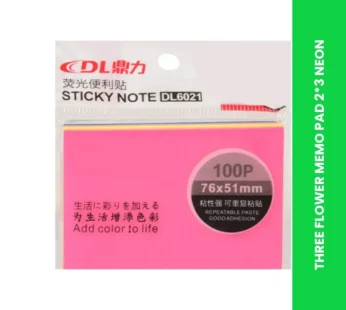THREE FLOWER MEMO PAD 2*3 NEON