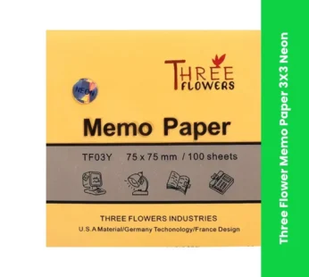 Three Flower Memo Paper 3X3 Neon