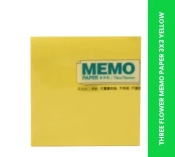 THREE FLOWER MEMO PAPER 3X3 YELLOW
