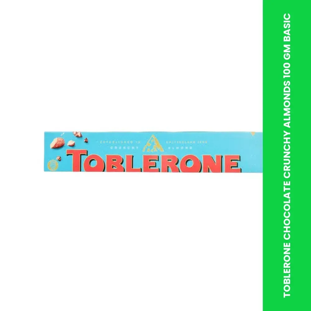 TOBLERONE CHOCOLATE CRUNCHY ALMONDS 100 GM BASIC 3 TOBLERONE CHOCOLATE CRUNCHY ALMONDS 100 GM BASIC