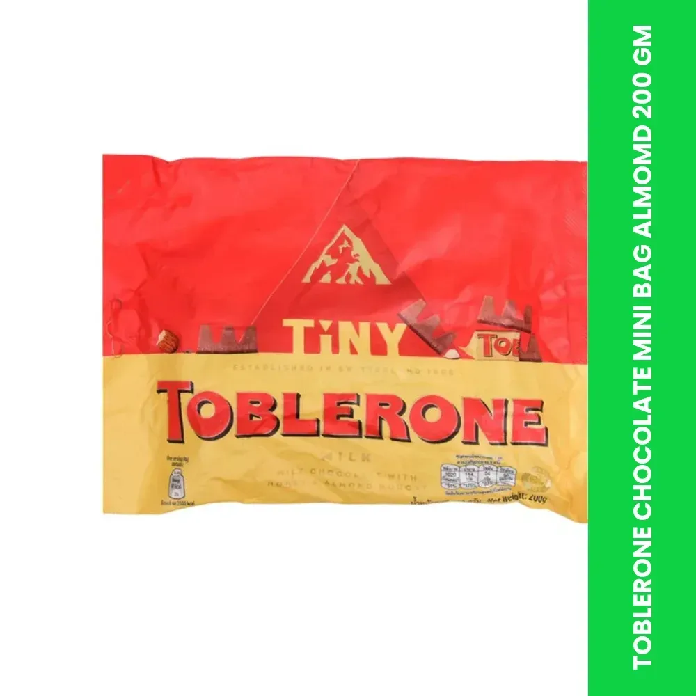 toblerone chocolate mini bag almomd 200 gm themed