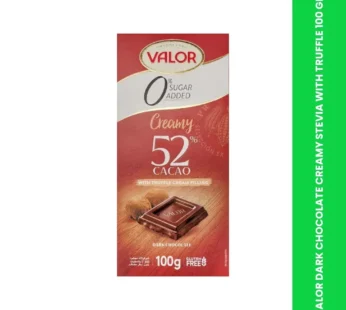 VALOR DARK CHOCOLATE CREAMY STEVIA WITH TRUFFLE 100 GM