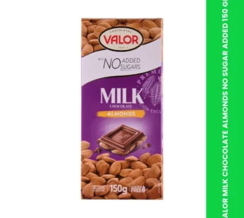 VALOR MILK CHOCOLATE ALMONDS NO SUGAR ADDED 150 GM